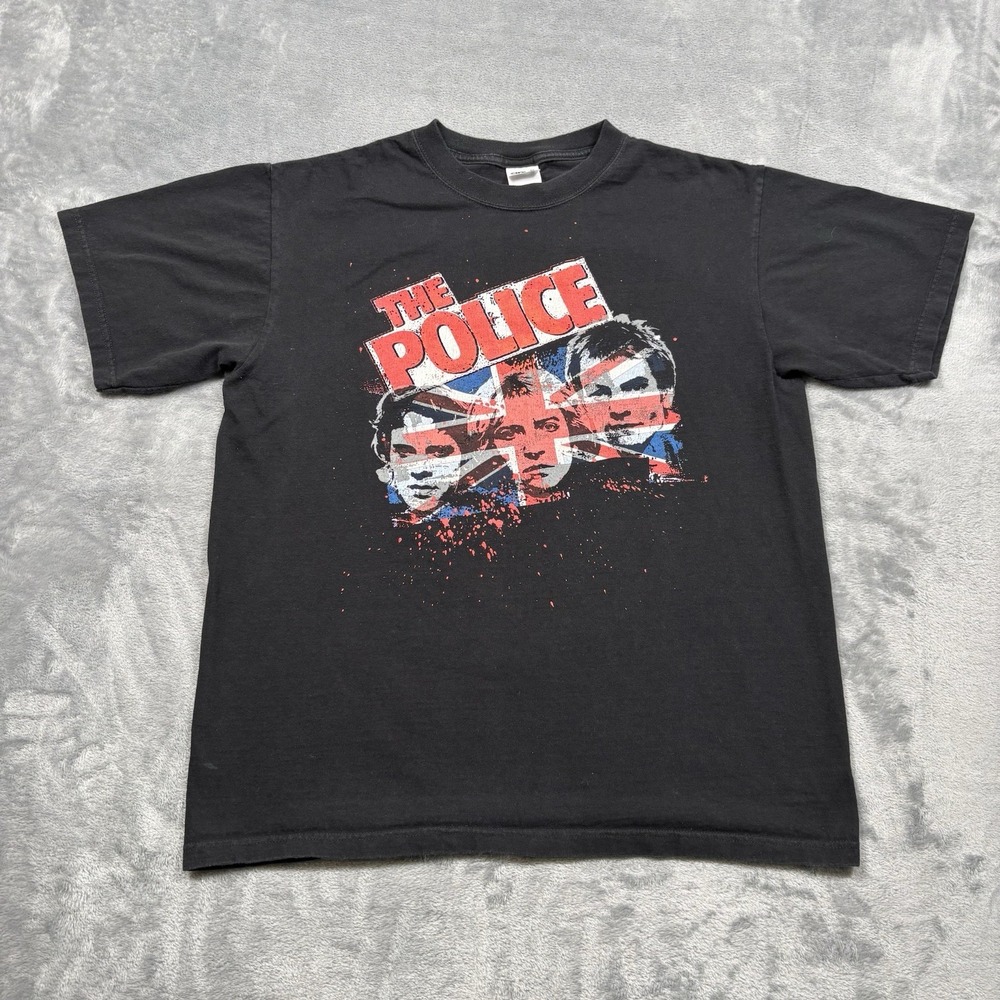 Vintage The Police World Tour 2007-2008 T-shirt Black Men's Size Large